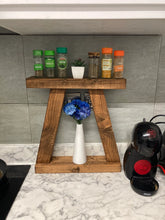Load image into Gallery viewer, Natural Wood Kitchen Countertop Shelf