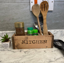 Load image into Gallery viewer, Engraved Organiser Box | Wooden Caddy Box