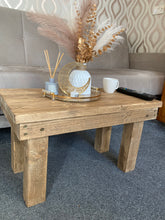 Load image into Gallery viewer, Compact Rustic Coffee Table, With Chunky Legs