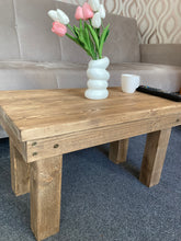Load image into Gallery viewer, Compact Rustic Coffee Table, With Chunky Legs