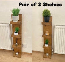 Load image into Gallery viewer, Pair of 2 Wooden Shelves, Handmade Freestand 4 Tiers Shelf’s
