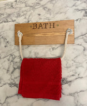 Load image into Gallery viewer, Bathroom Towel Rail | Handmade Engraved Bath Holder
