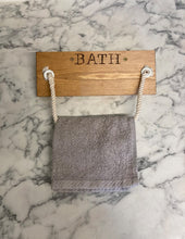 Load image into Gallery viewer, Bathroom Towel Rail | Handmade Engraved Bath Holder
