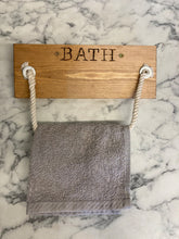 Load image into Gallery viewer, Bathroom Towel Rail | Handmade Engraved Bath Holder
