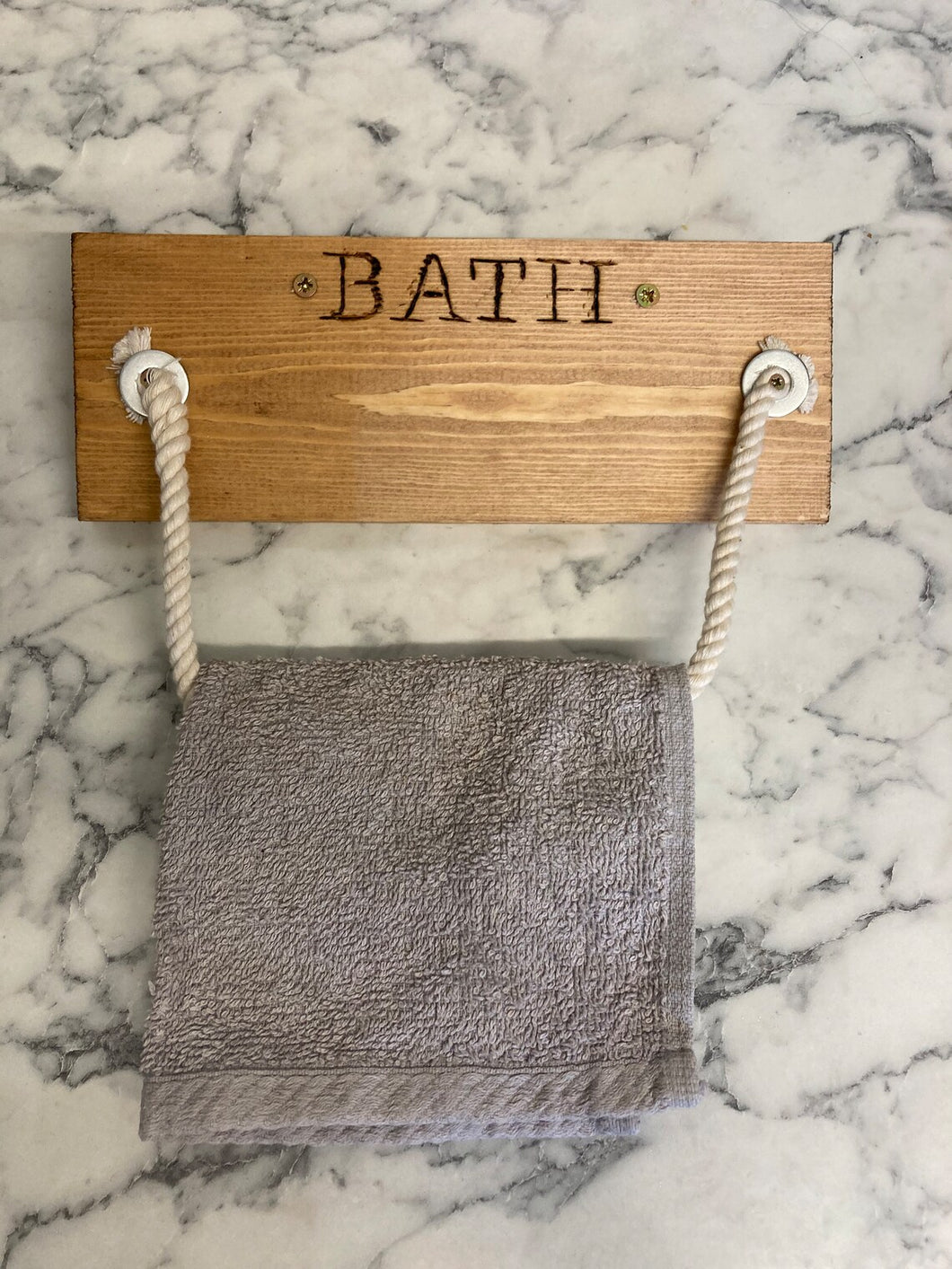 Bathroom Towel Rail | Handmade Engraved Bath Holder