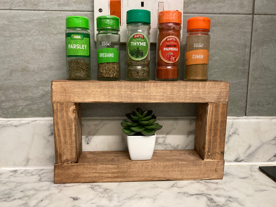 Compact Rustic Shelf, Wooden Decoration