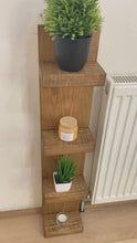 Load and play video in Gallery viewer, Pair of 2 Wooden Shelves, Handmade Freestand 4 Tiers Shelf’s
